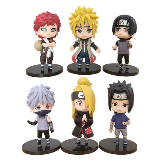 Набор фигурок по аниме из 6-ти штук - Молодой шиноби (Гаара, Минато, Итачи, Какаши, Дейдара, Саске)