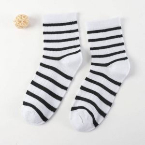 Носки в полоску с белой пяткой