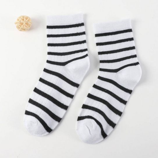 Носки в полоску с белой пяткой
