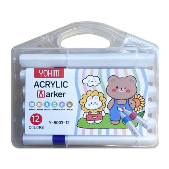 Набор акриловых маркеров разноцветных 12 шт