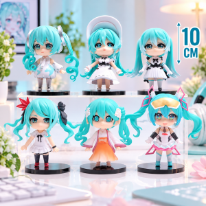 Набор аниме фигурок коллекционных Хацунэ Мику (Hatsune Miku) из 6-и штук (10 см.) (упаковка пакет)