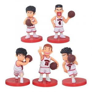 Набор аниме фигурок из 5-и штук "Slam Dunk" баскетбол белая форма (8 см.) 1094