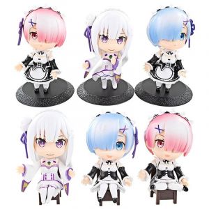 Набор аниме фигурок из 6-и штук "Re: Zero – жизнь с нуля в другом мире" (10 см.) 1131