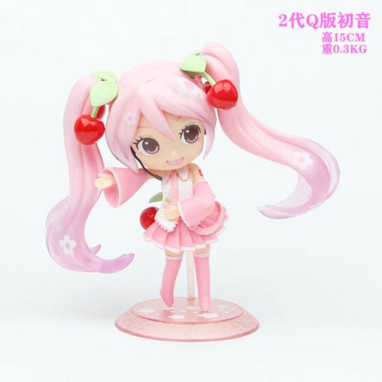 Аниме фигурка Хацунэ Мику Сакура с розовыми волосами 16 см. (пластиковый пакет)