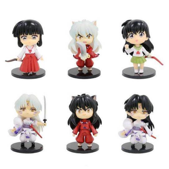 Набор аниме фигурок из 6-и штук набор 1 "InuYasha Пёс демон-хранитель" (10 см.) 1203