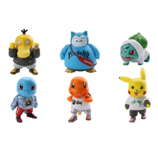 Набор аниме фигурок из 6-и штук "Покемоны в брендах" (5 см.) 1105