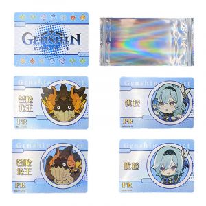 Бустер Геншин инпакт 5 бустеров по 1 карте (серебристая упаковка)