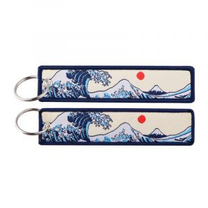 Брелок тканевый с кольцом Волна 78