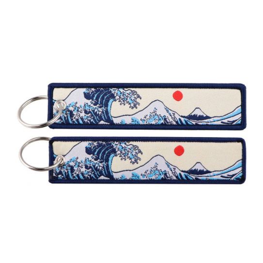 Брелок тканевый с кольцом Волна 78