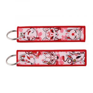 Брелок тканевый с кольцом Маска Кицунэ 80