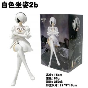 Аниме фигурка Nier Automata - 2B сидит в белом (цветная коробка)