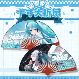 Веер деревянный 60 на 33 см Мику Хатсуне