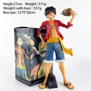 Аниме фигурка Ван Пис Монки Д. Луффи ест мясо (цветная коробка) (27 см)