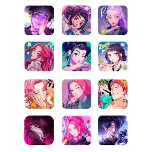 Набор 3D стикеров 12шт K-POP Охотницы на демонов 2