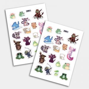 Стикеры А5 для ручной вырезки №0102 "Милые Зверьки"