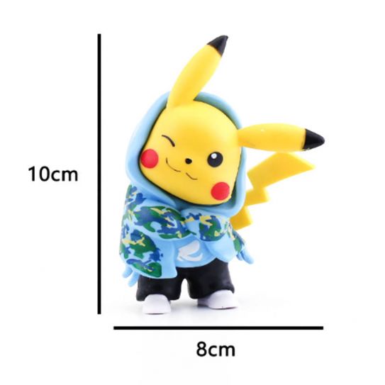 Аниме фигурка Пикачу в синей толстовке с узорами