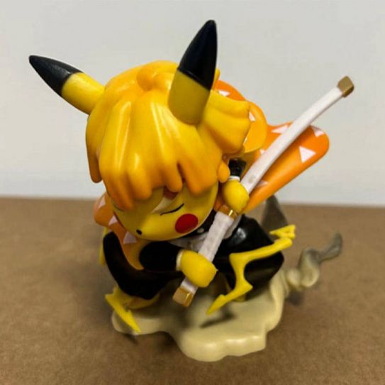 Аниме фигурка Покемон и Клинок рассекающий демонов - Пикачу в образе Зеницу