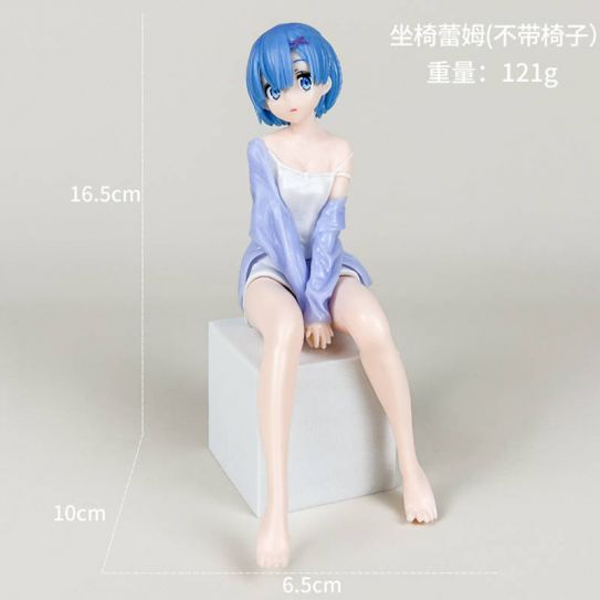 Аниме фигурка Рэми сидит в ночнушке (16.5 см)