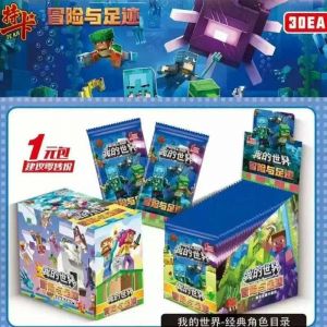 Блок с коллекционными карточками-бустерами по игре "Майнкрафт" 6 (30 бустеров, 90 карточек)