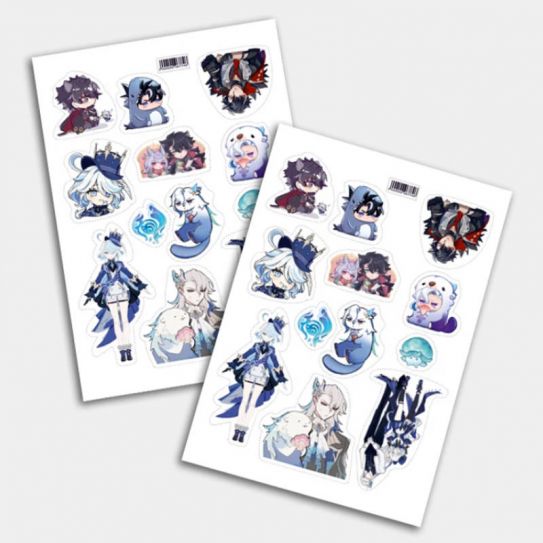 Стикеры А5 для ручной вырезки №0138 "Геншин"