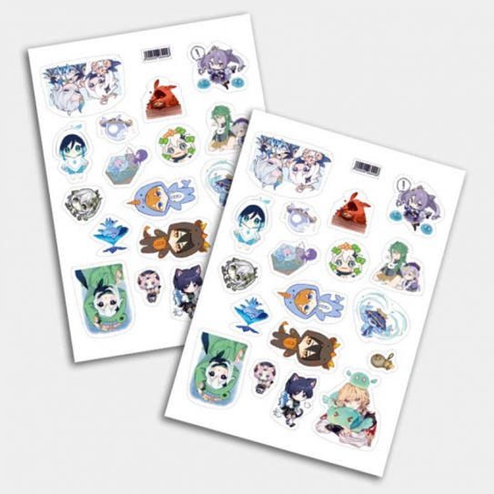 Стикеры А5 для ручной вырезки №0141 "Геншин"