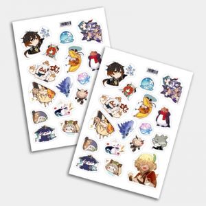 Стикеры А5 для ручной вырезки №0142 "Геншин"