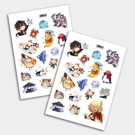 Стикеры А5 для ручной вырезки №0142 "Геншин"