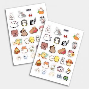 Стикеры А5 для ручной вырезки №0176 "Милые Зверьки"