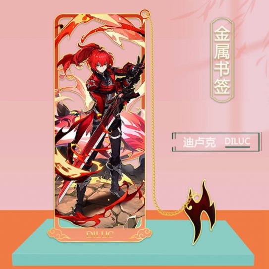 Металлические закладки Боги Инпакт (8 на 3,5 см) 050 Diluc