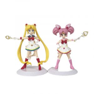 Набор аниме фигурок из 2-х штук Сейлор Мун Усаги и Малышка с жезлами 2