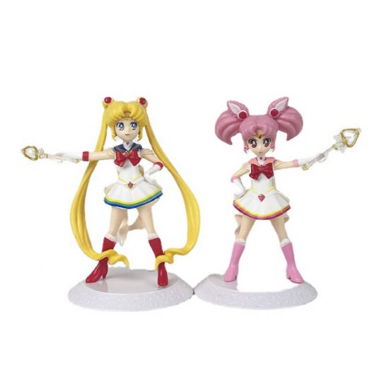 Набор аниме фигурок из 2-х штук Сейлор Мун Усаги и Малышка с жезлами 2