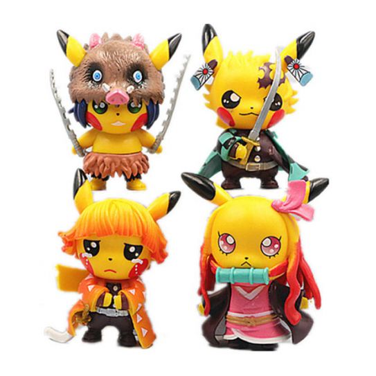 Набор аниме фигурок из 4-х штук Покемон - Клинок рассекающий демонов