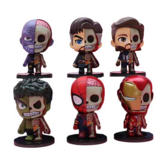 Набор фигурок из 6-ти штук герои Марвел скелеты