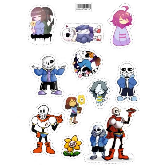 Стикеры А5 для ручной вырезки №0222 "Андертейл"