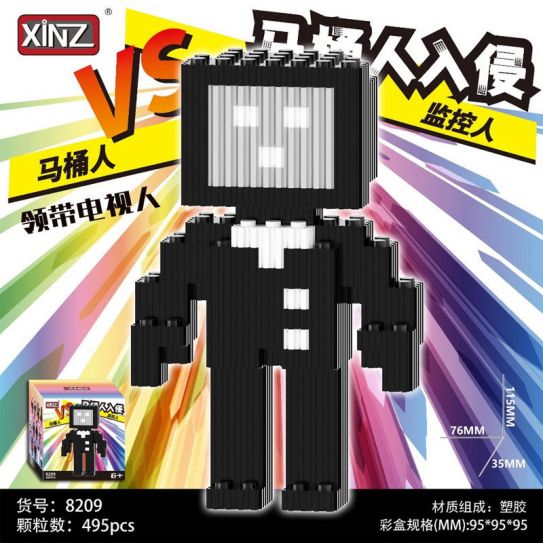 3Д конструктор из мини блоков XINZ Скибиди Туалет 4 (495 блока)