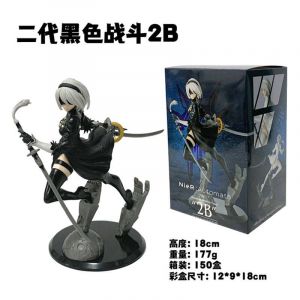 Аниме фигурка Nier Automata - Йорха с мечом черная 18 см. (цветная коробка)