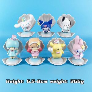 Набор аниме фигурок из 6-и штук Kuromi My Melody в костюмах в раковинах (8 см.)