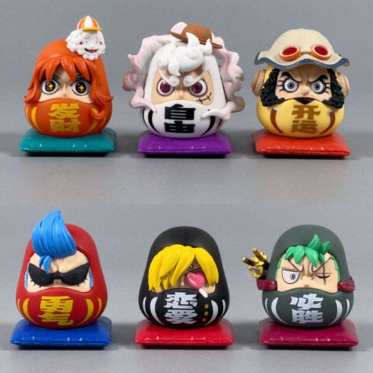 Набор аниме фигурок из 6-и штук Ван Пис чиби-яйца 1 (пластиковый пакет)