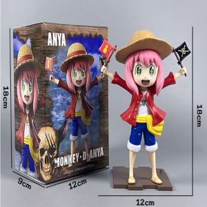 Аниме фигурка Семья шпионов - Аня Форджер в образе Луффи Ван Пис 18 см (цветная коробка)