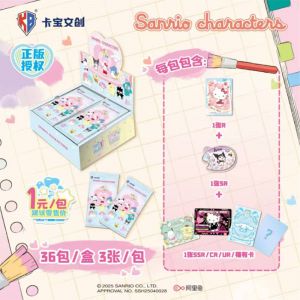 Блок с коллекционными карточками-бустерами Sanrio characters 7 (36 бустеров, 108 карточек)