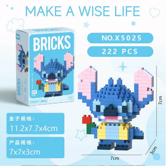 3Д конструктор из мини блоков BRICKS Стич 4