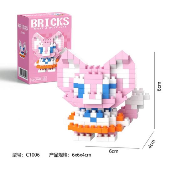 3Д конструктор из мини блоков BRICKS Стич 5 Кошка