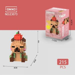 3Д конструктор из мини блоков BRICKS Капибара 4 сидит (роз.кор)