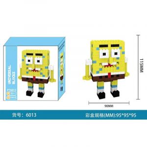 3Д конструктор из мини блоков XINZ Спанч Боб гол-бел. короб (700 блока)