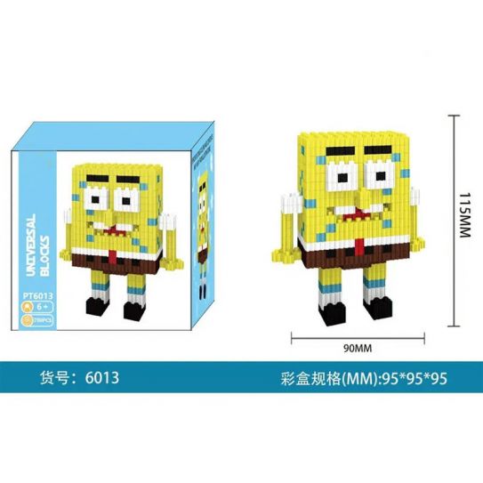 3Д конструктор из мини блоков XINZ Спанч Боб гол-бел. короб (700 блока)