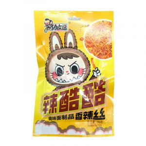 Снек соевый QIAO PI DOU ЛАБУБУ вкус ПРЯНЫЙ (ЖЕЛТЫЙ)  20гр/30шт/14бл