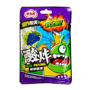 Конфеты леденцовые HUANBEIXIONG КИСЛЫЕ с вкусом ВИНОГРАД 24гр/20шт/12бл