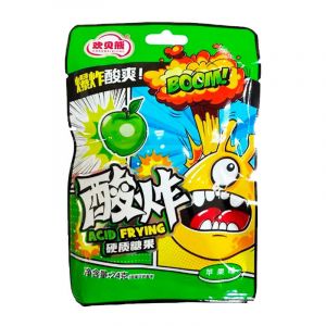 Конфеты леденцовые HUANBEIXIONG КИСЛЫЕ с вкусом ЗЕЛЕНОГО ЯБЛОКА 24гр/20шт/12бл