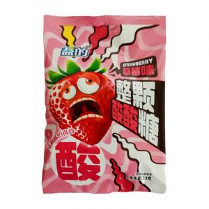 Жевательная конфета BENEFICIAL с КИСЛЫМ вкусом КЛУБНИКИ 23гр/20шт/12бл