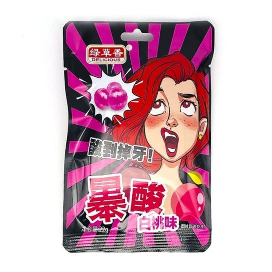 Конфеты карамельные DELICIOUS с вкусом ПЕРСИК, КИСЛЫЕ 22гр/20шт/12бл